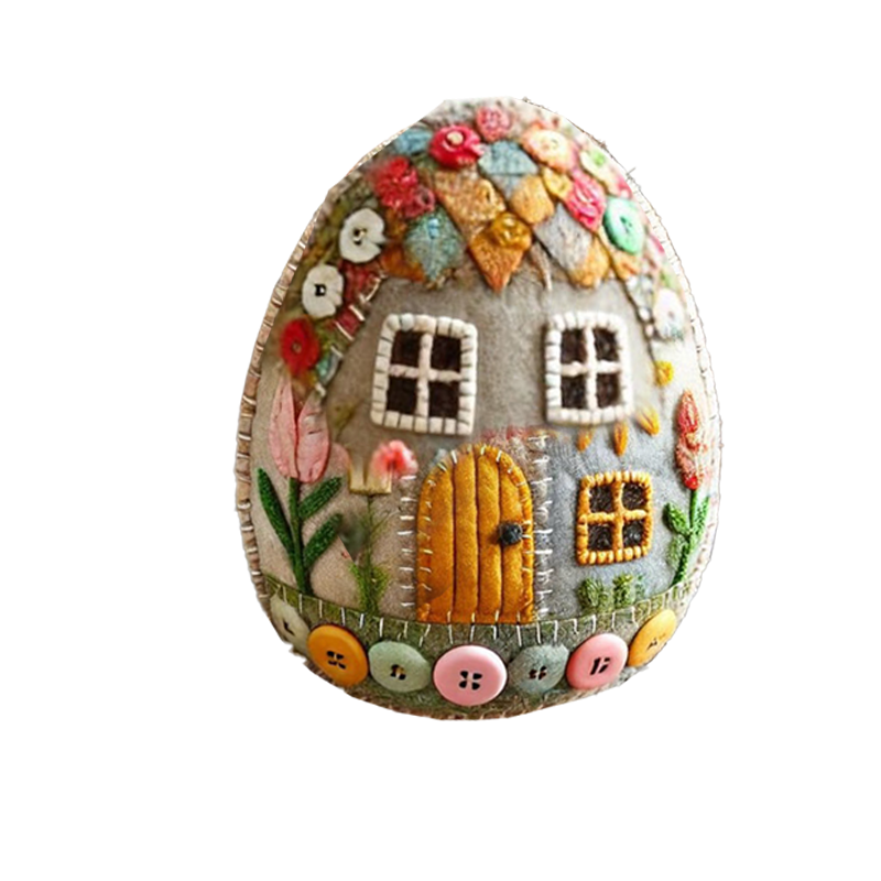 Patchwork Felt Egg House DIY Kit