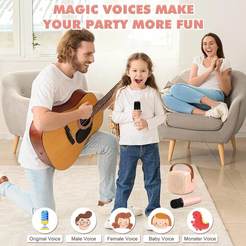 Mini Karaoke Machine With Wireless Microphones