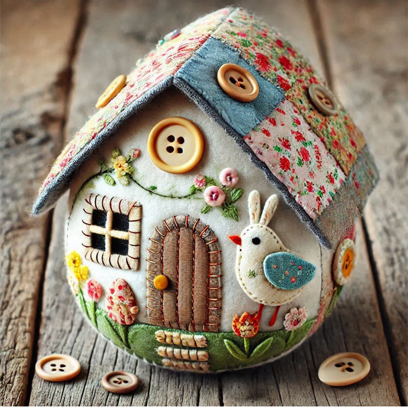 Patchwork Felt Egg House DIY Kit