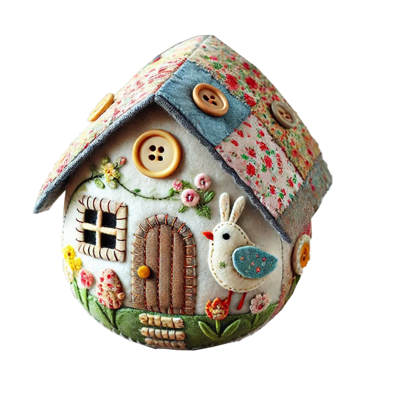 Patchwork Felt Egg House DIY Kit