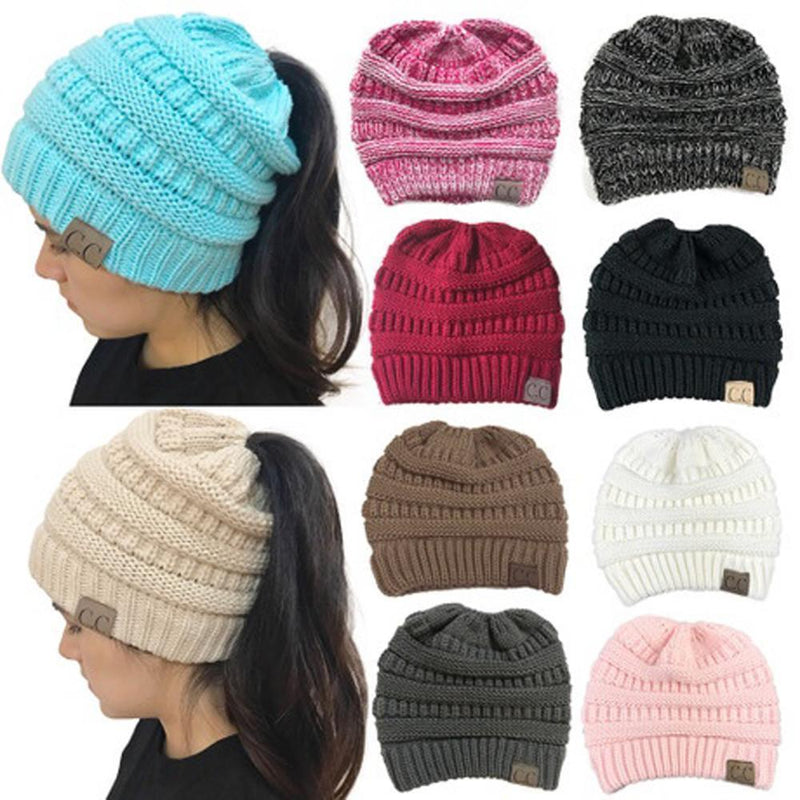 Soft Knit Ponytail Beanie Hat - mygeniusgift