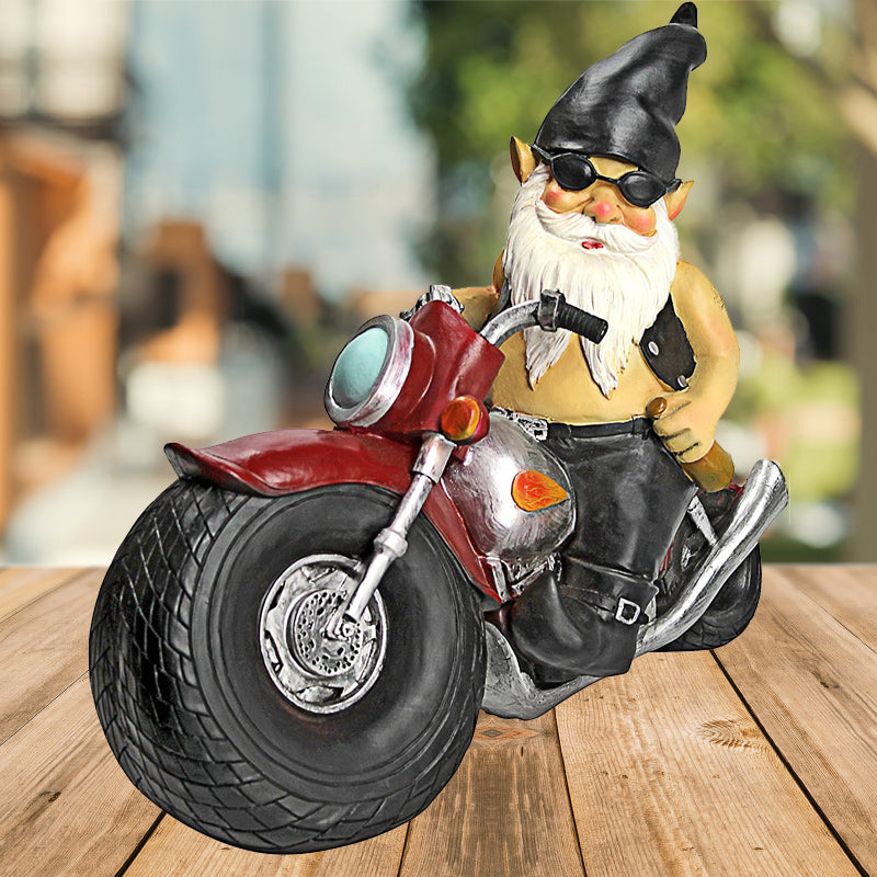 Motorcycle Gnome Statue