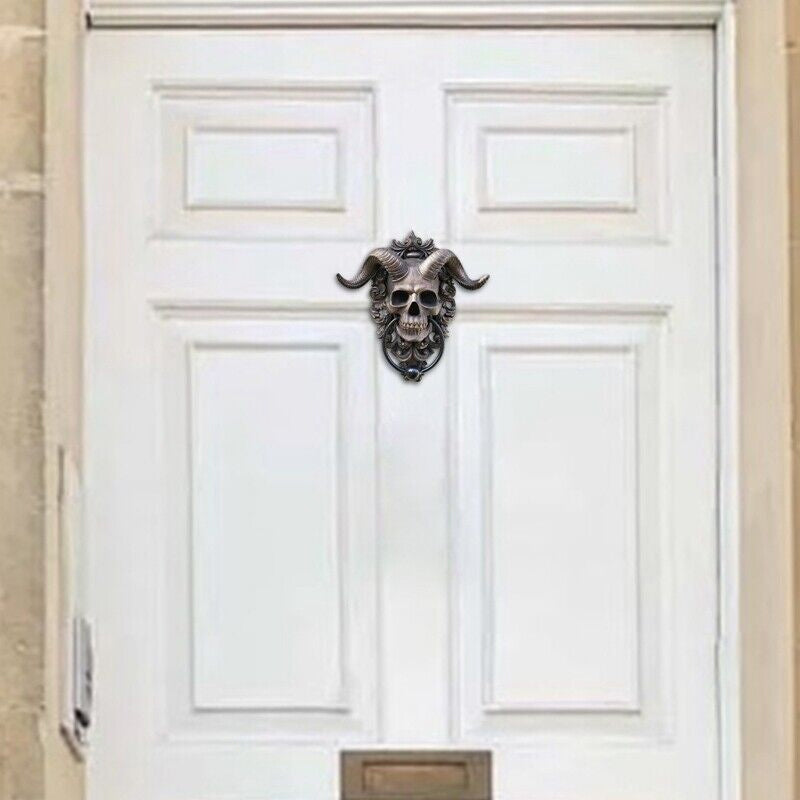 Baphomet Horned God Skull Hanging Door Knocker