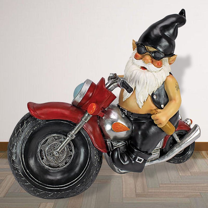 Motorcycle Gnome Statue