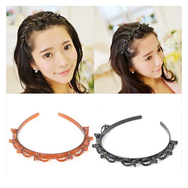 Double bangs hairstyle hairpin