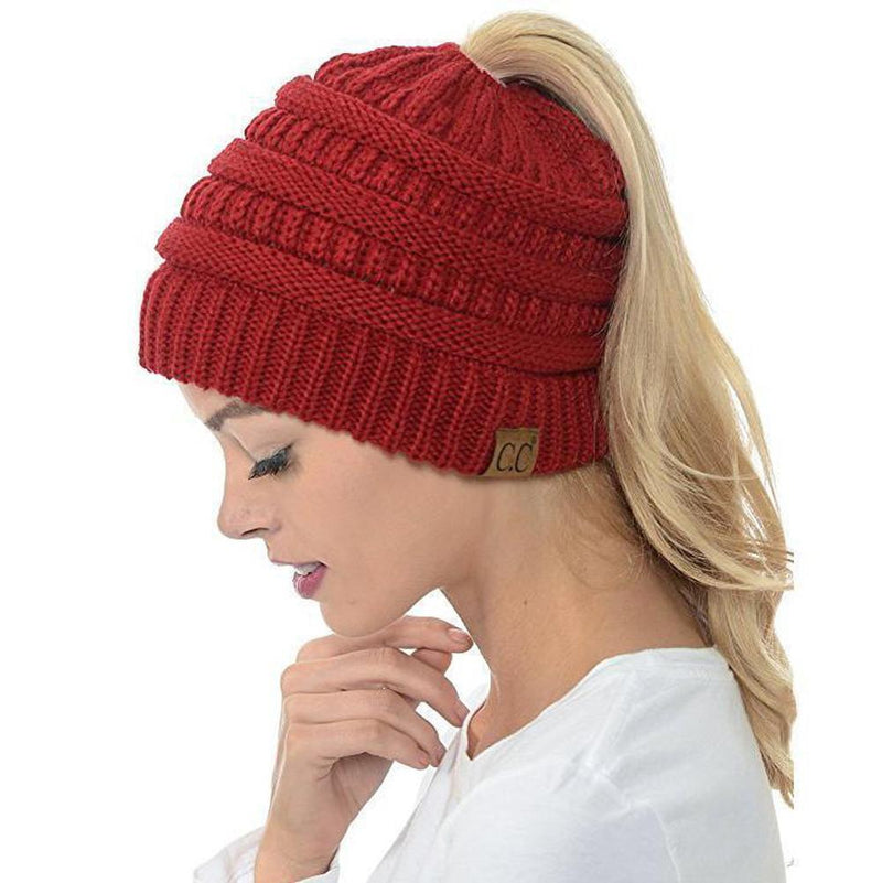 Soft Knit Ponytail Beanie Hat - mygeniusgift