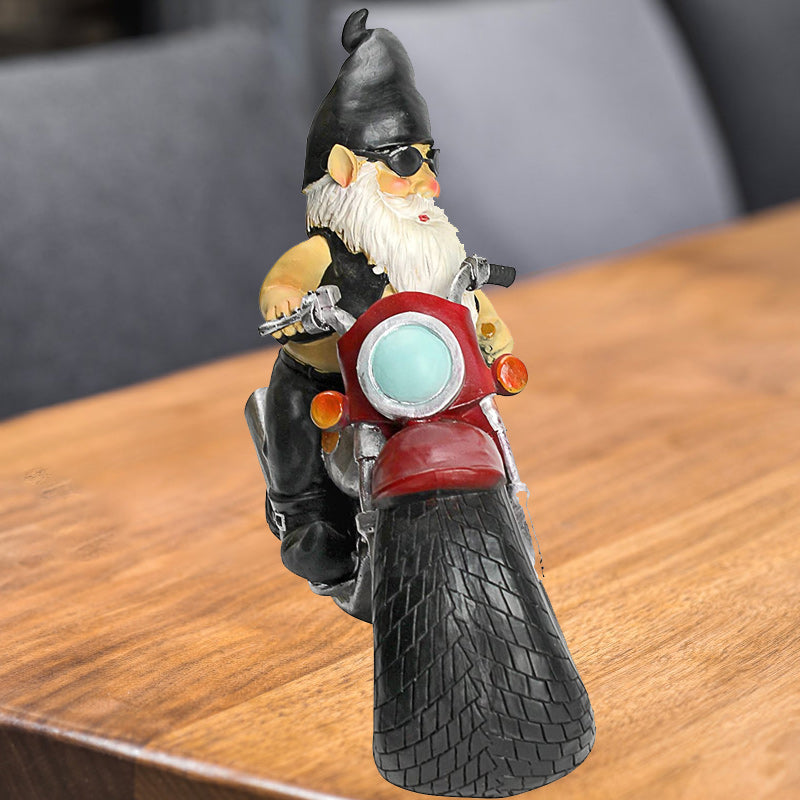 Motorcycle Gnome Statue