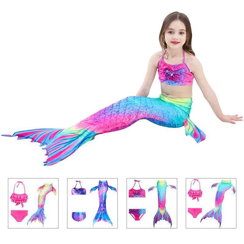 Girls Mermaid Tail Kids Swimsuit Bikini Set – ferristale