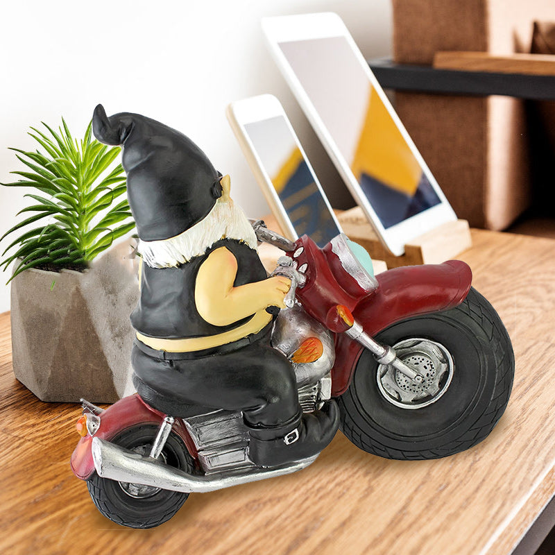 Motorcycle Gnome Statue