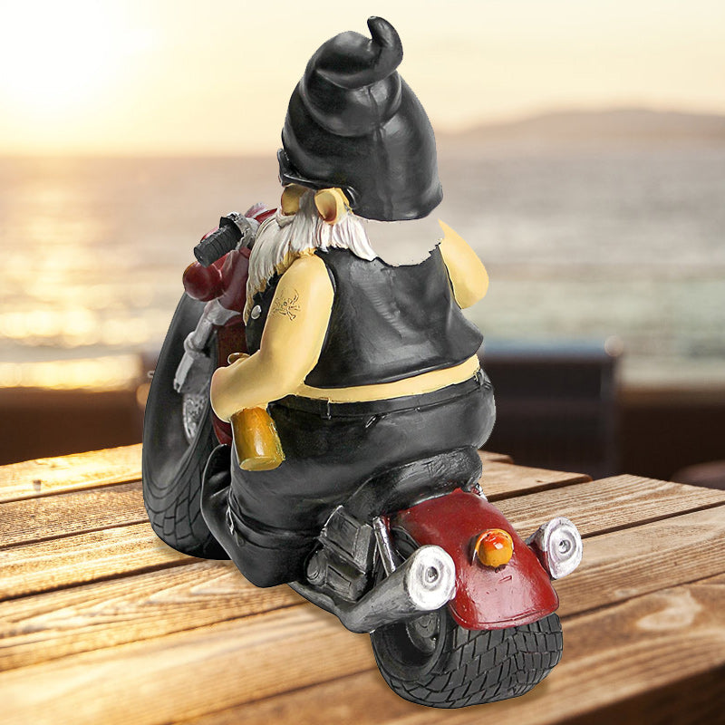 Motorcycle Gnome Statue