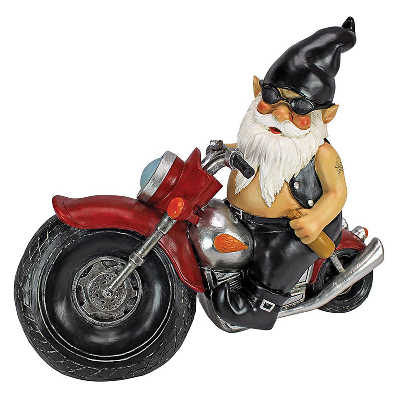 Motorcycle Gnome Statue