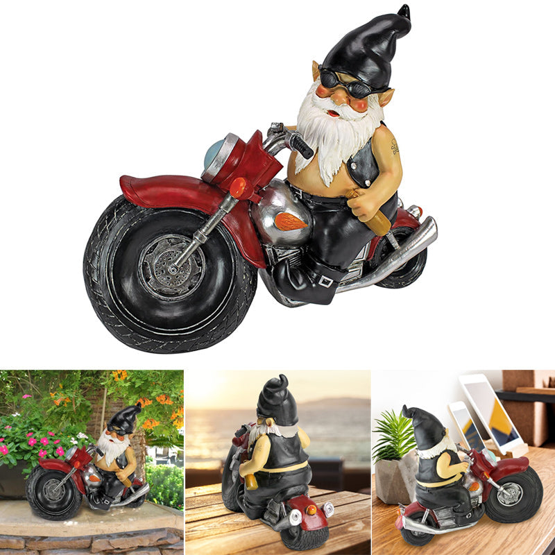 Motorcycle Gnome Statue