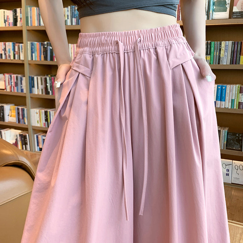 Fashionable Thin Wide-Leg Pants Skirt