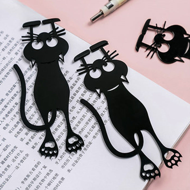 Cutout Black Kitten Bookmark