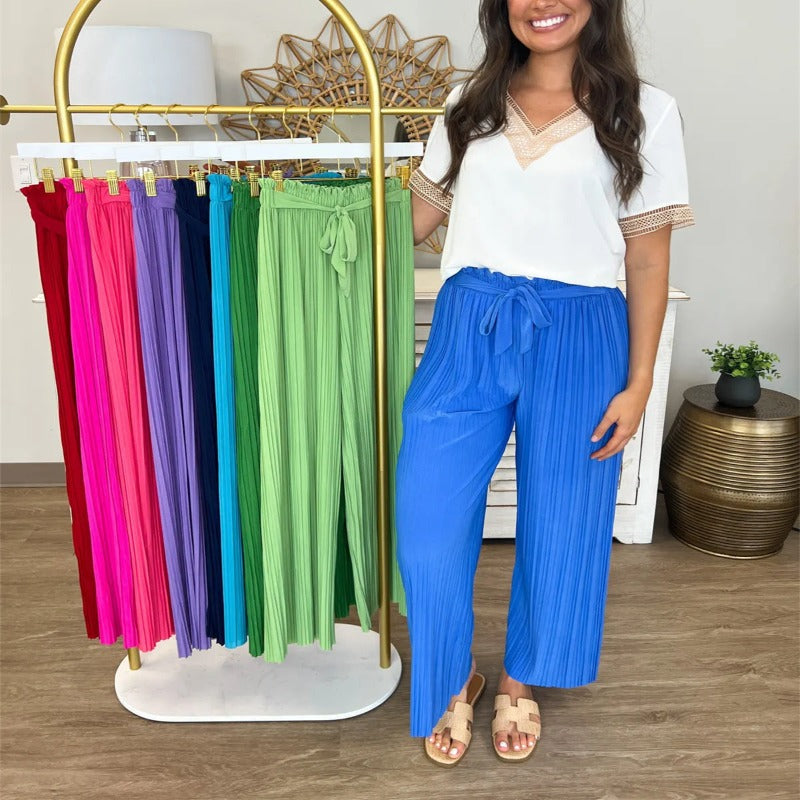 High Waisted Pleated Versatile Pants